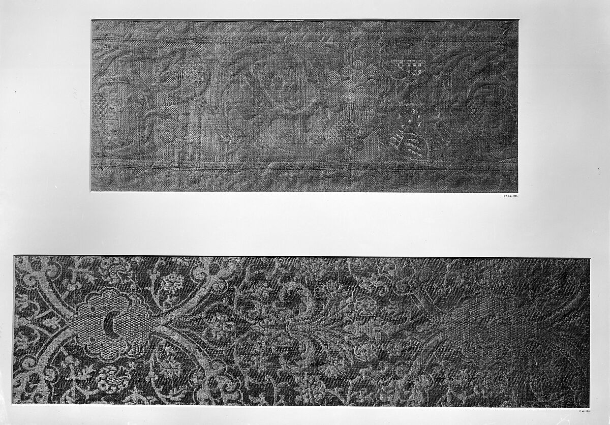 Fragment, Silk and linen, Italian 