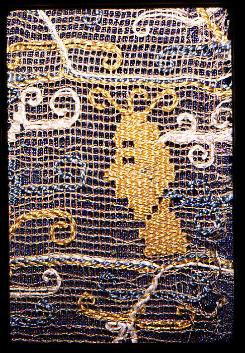 Fragment, Embroidered net, buratto, punto à rammendo, punto scrito, silk, Italian, Sicily