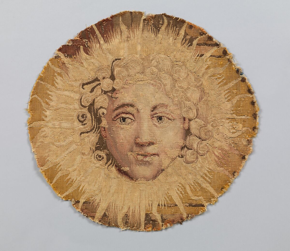 Head of Apollo, Probably manufactured at the Manufacture Nationale des Gobelins (French, established 1662), Warp: wool; Weft: wool and silk, French, Paris 
