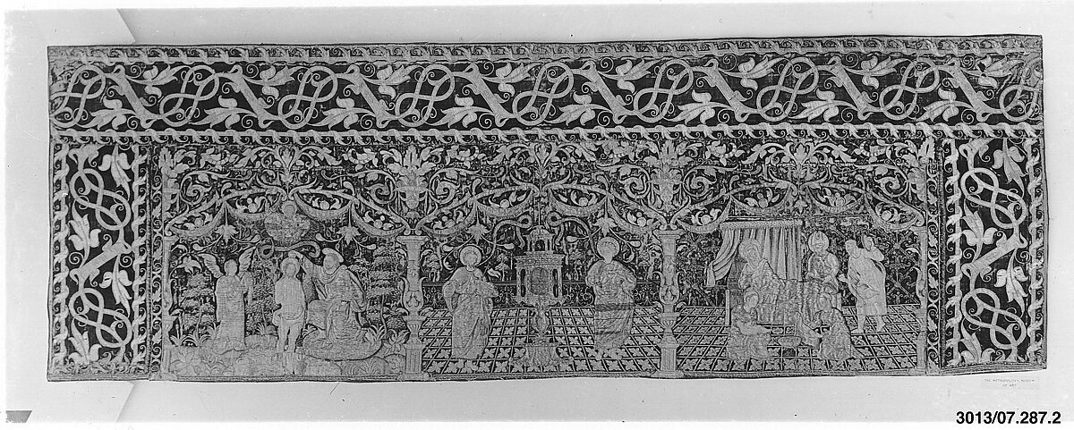 Altar frontal, Silk and metal thread on velvet, Spanish or Italian 