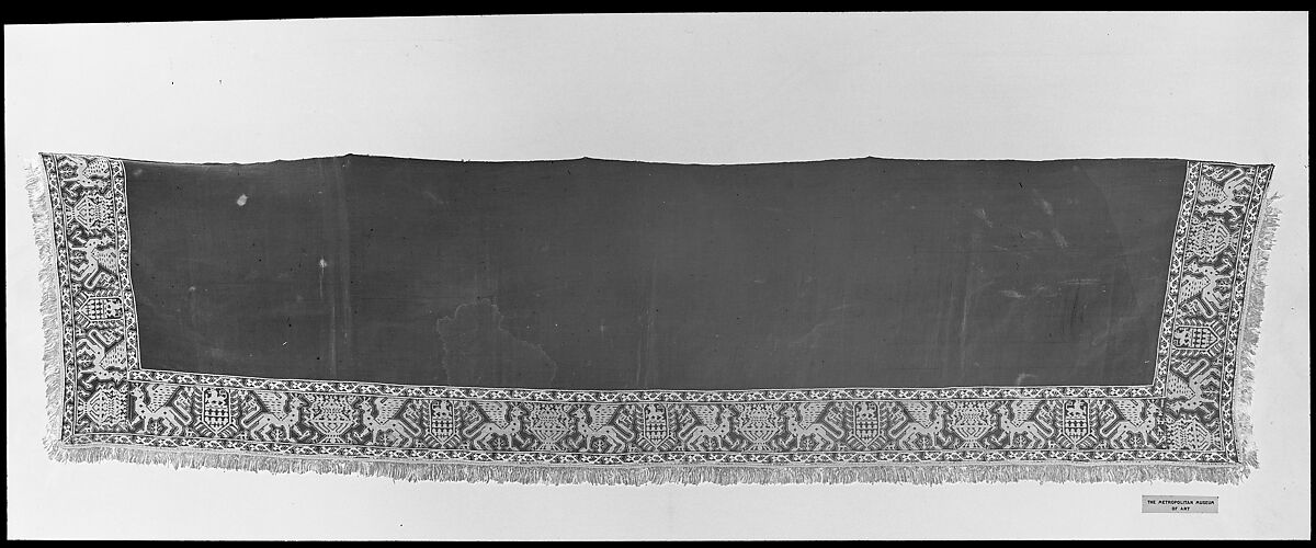 Valance or frontal, Silk on linen, Italian 