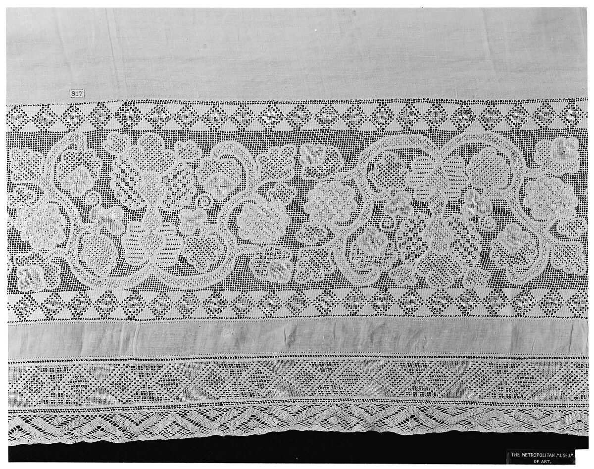 Border, Embroidered net, Russian 