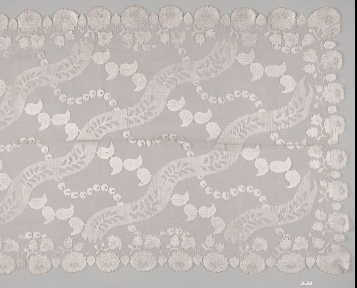 Scarf, Machine made lace, French