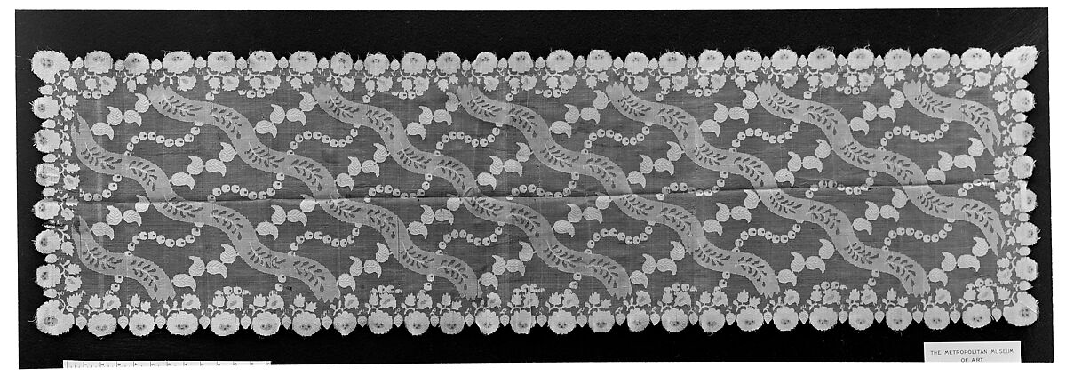 Scarf, Machine made lace, French