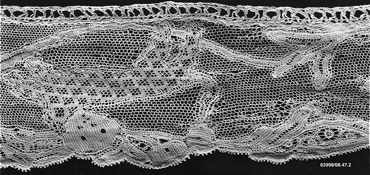 Edging, Bobbin lace, Flemish, possibly Brussels 