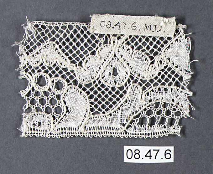 Fragment, Bobbin lace, Swedish, Vadstena 