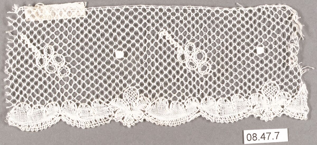 Fragment, Bobbin lace, Swedish, Vadstena 