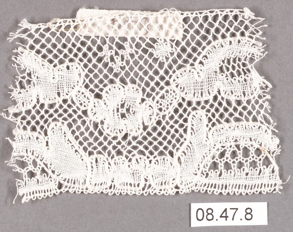 Fragment, Bobbin lace, Swedish, Vadstena 