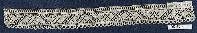 Fragment, Bobbin lace, Swedish, Skane 