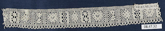 Fragment, Bobbin lace, Swedish, Skane 