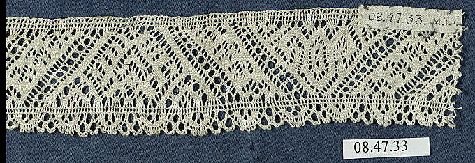 Fragment, Bobbin lace, Swedish, Skane 