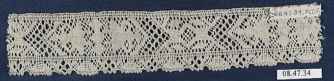 Fragment, Bobbin lace, Swedish, Skane 