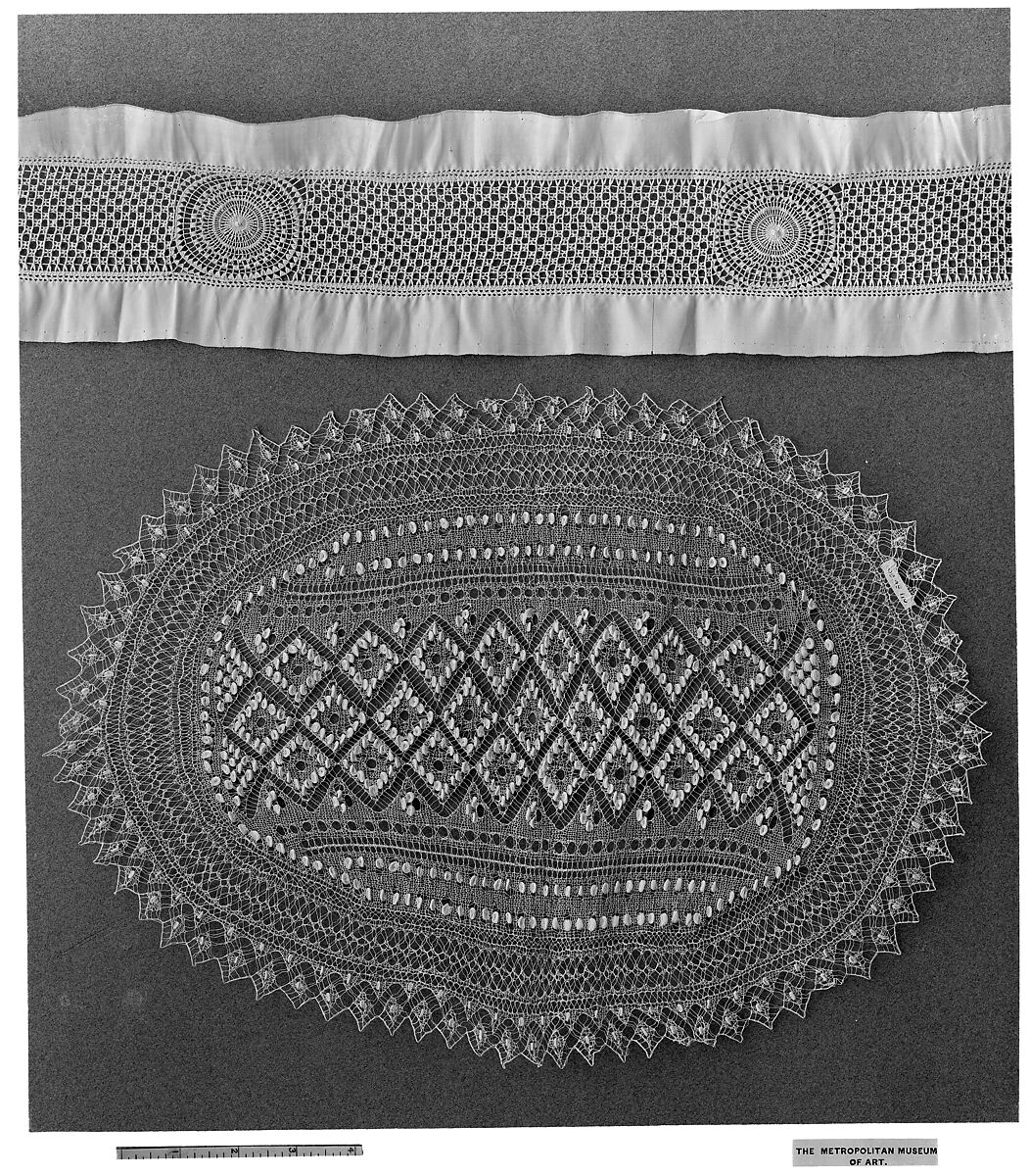 Border, Silk, drawnwork, Spanish, Tenerife