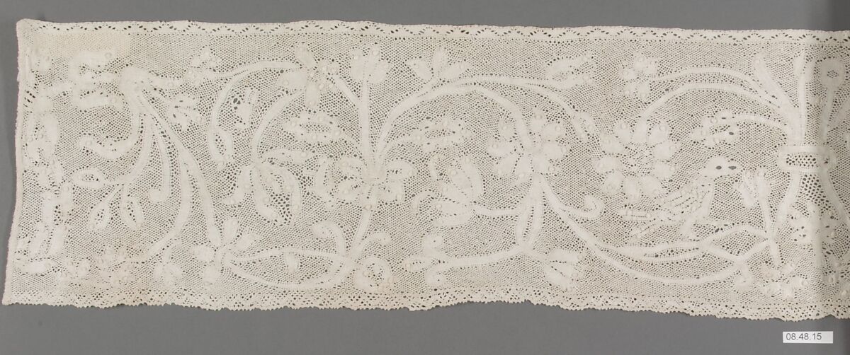 Border (Bas de rochet), Bobbin lace, Italian, Genoa