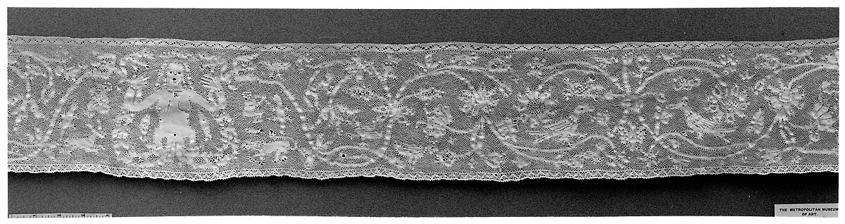 Border (Bas de rochet), Bobbin lace, Italian, Genoa