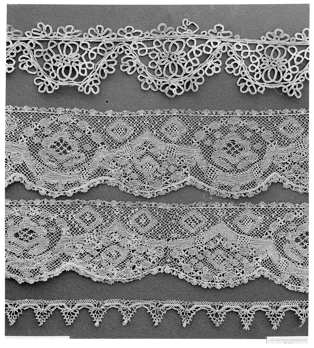 Fragment, Metal thread, bobbin lace, Italian 