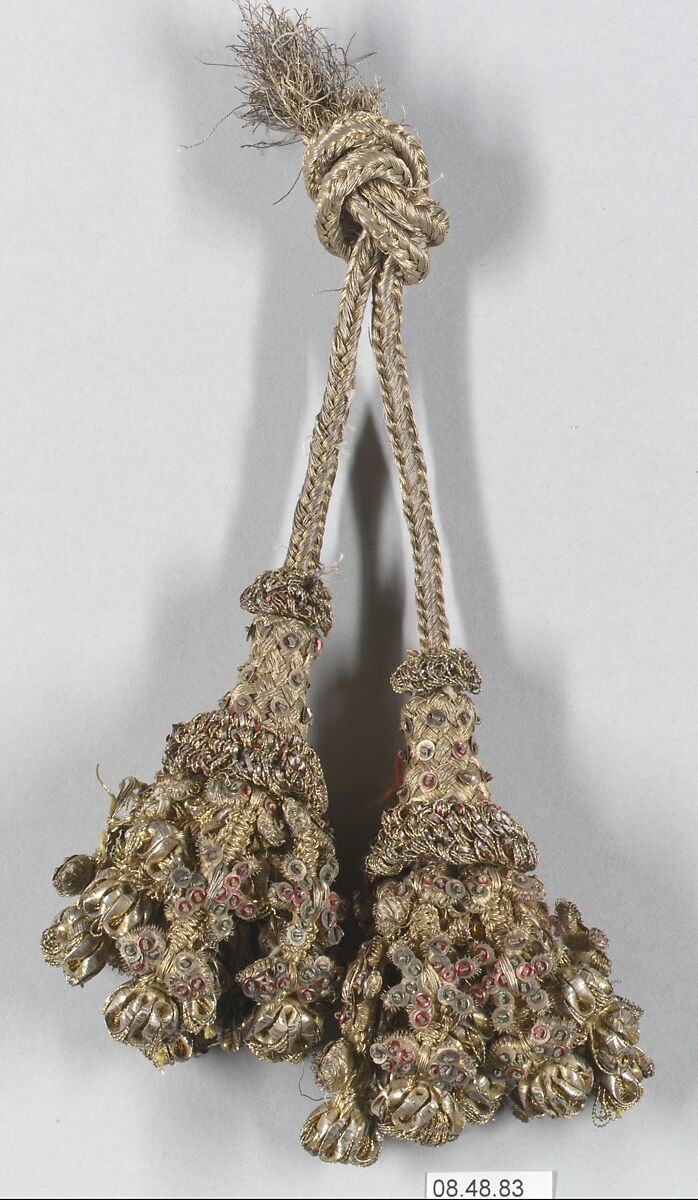 Pair of tassels, Metal thread, French 