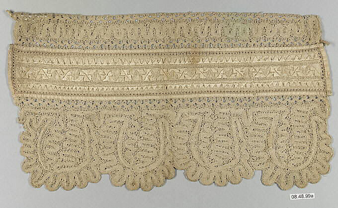 Detail from a cap, Bobbin lace, Hungarian-Slovak 