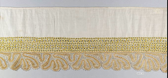 Pair of cuffs, Cotton, bobbin lace, Hungarian-Slovak