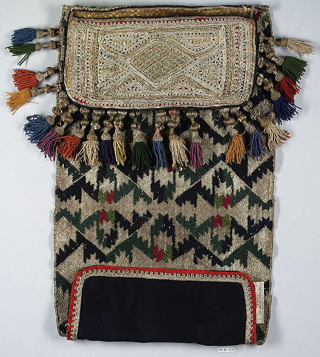 Apron, Wool and metal thread, Hungarian-Slovak 