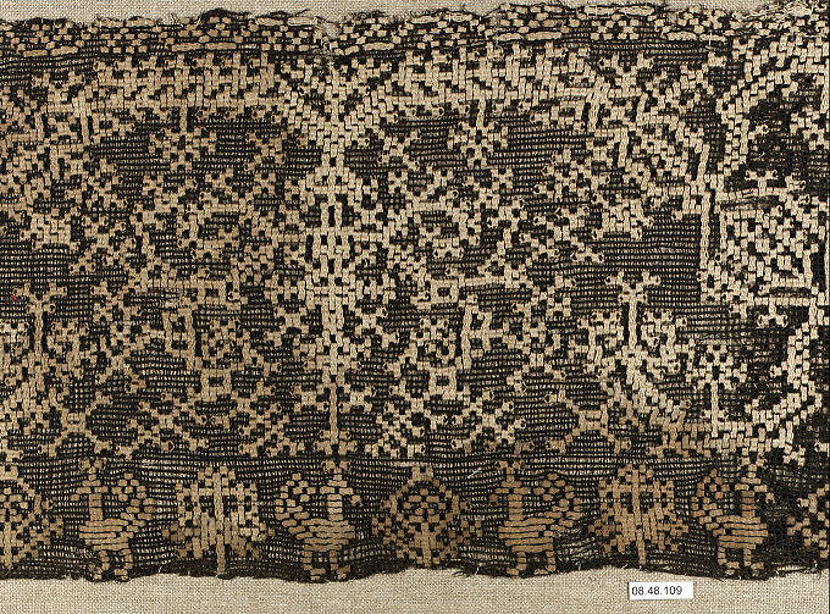 Fragment, Embroidered net, buratto, punto à rammendo, Italian 