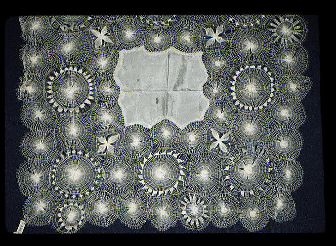 Lace handkerchief, Embroidered net, Paraguayan 