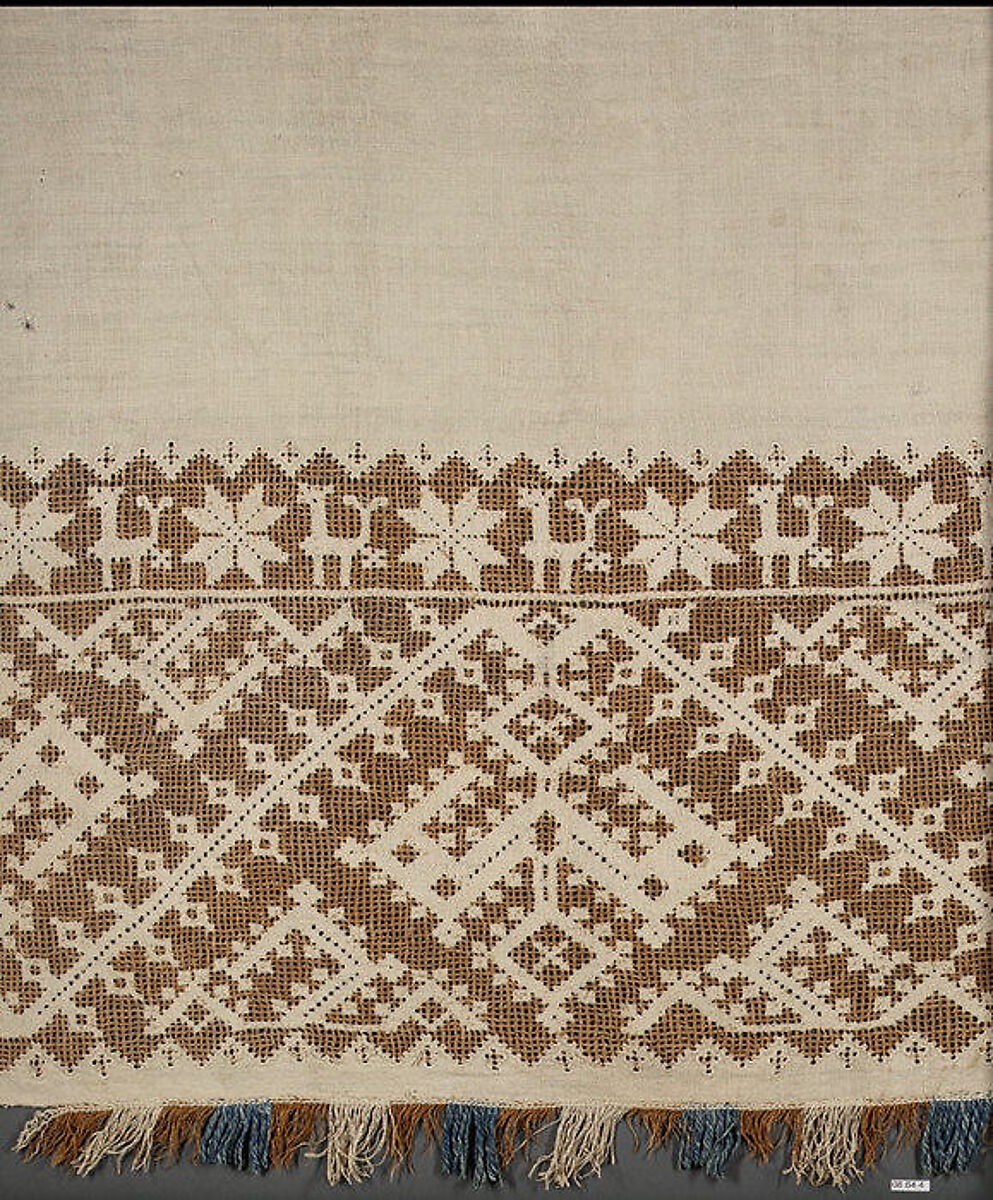 Border, Linen, drawnwork, Spanish 