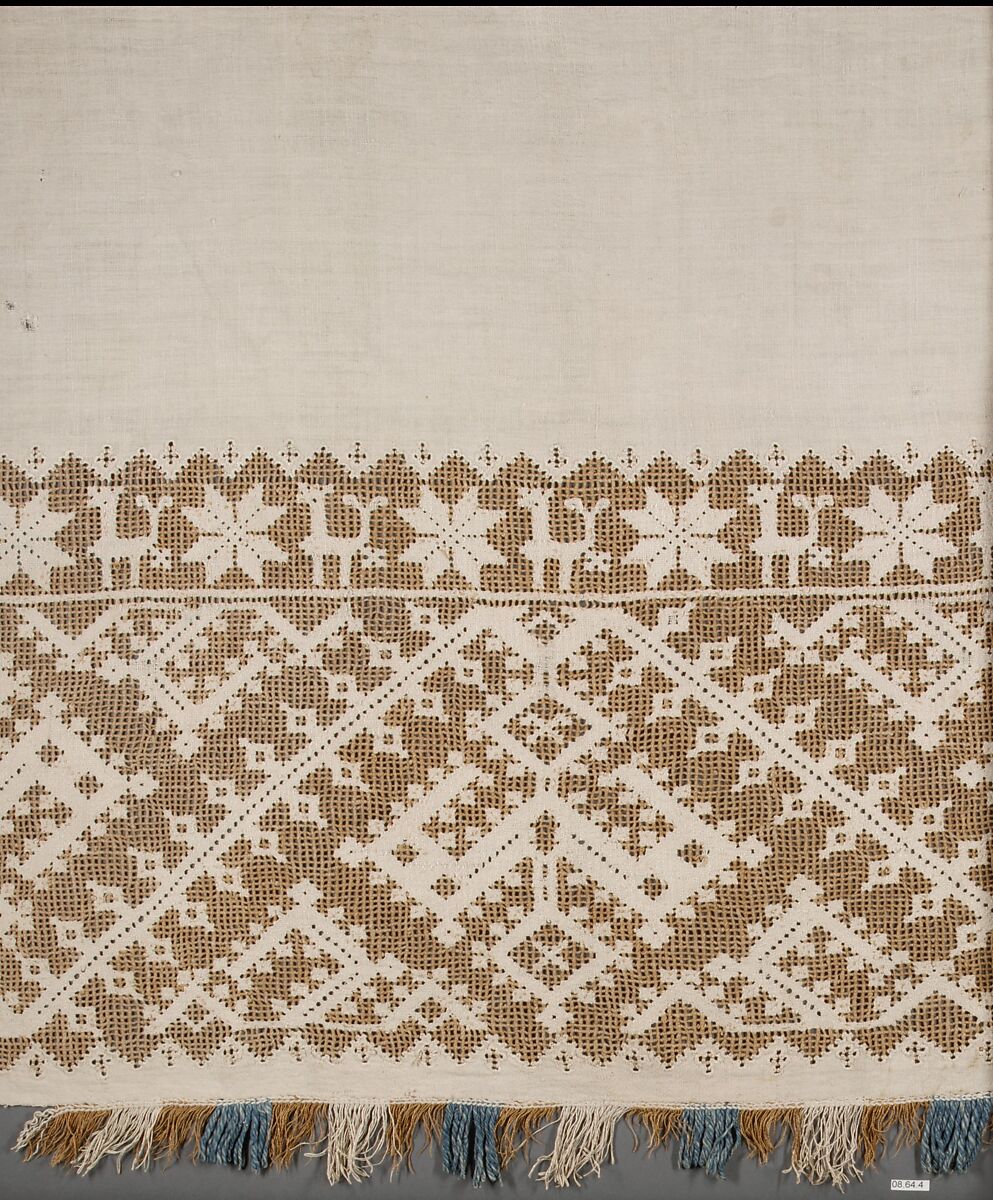 Border, Linen, drawnwork, Spanish