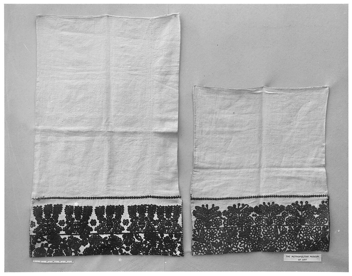 Pillowcase, Banffy-Hunyad, Wool on linen, Hungarian, Kalotaszeg 