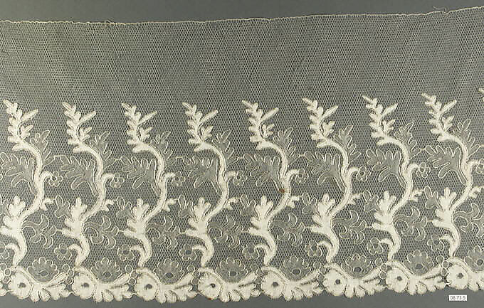 Piece, Silk, bobbin lace, French or Spanish