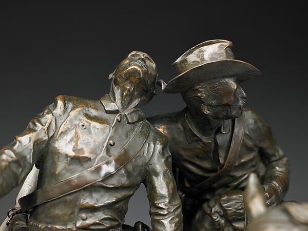 The Wounded Bunkie, Frederic Remington (American, Canton, New York 1861–1909 Ridgefield, Connecticut), Bronze, American