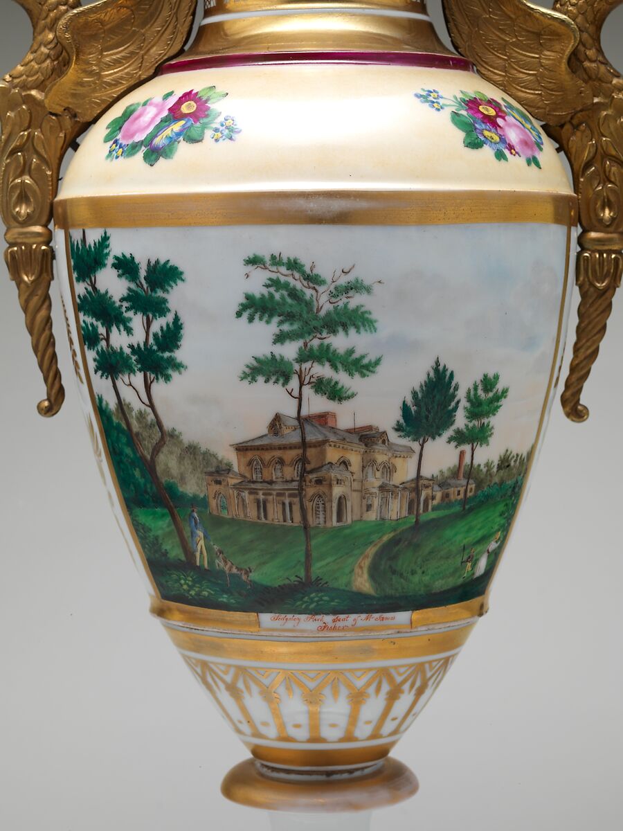 Vase, Tucker Factory (American, 1826–1838), Porcelain, brass, American