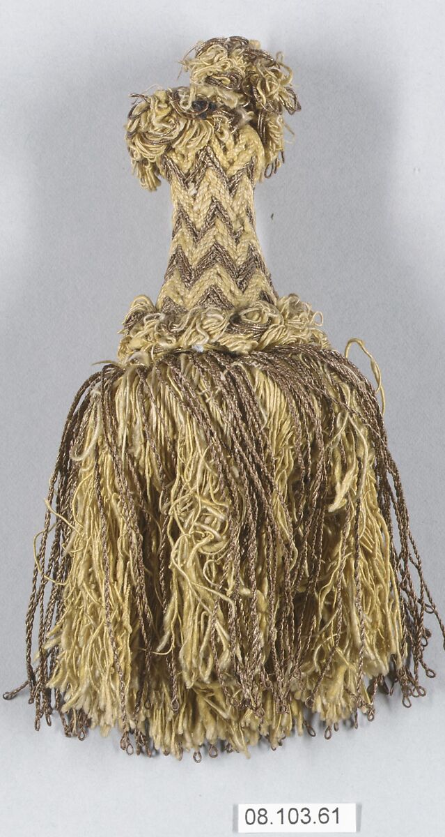 Tassel, Cotton and metal thread, French 