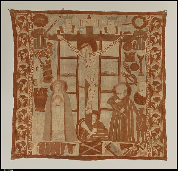 Lenten Curtain, Cotton (painted resist and dye), Peru (Chachapoyas), before 1775 