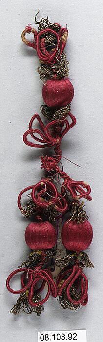 Tassel, Silk and metal thread, French 