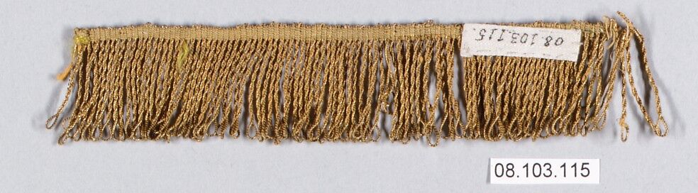 Fringe, Cotton and metal thread, probably European 