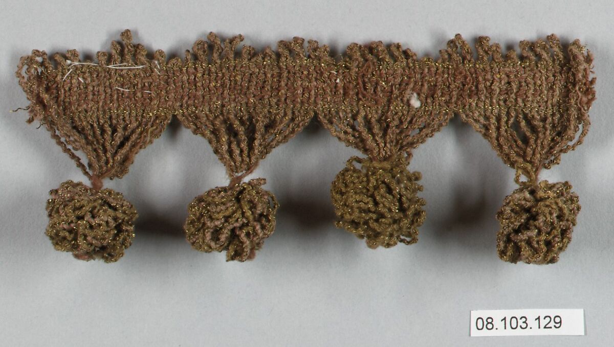 Fringe, Cotton and metal thread, British 