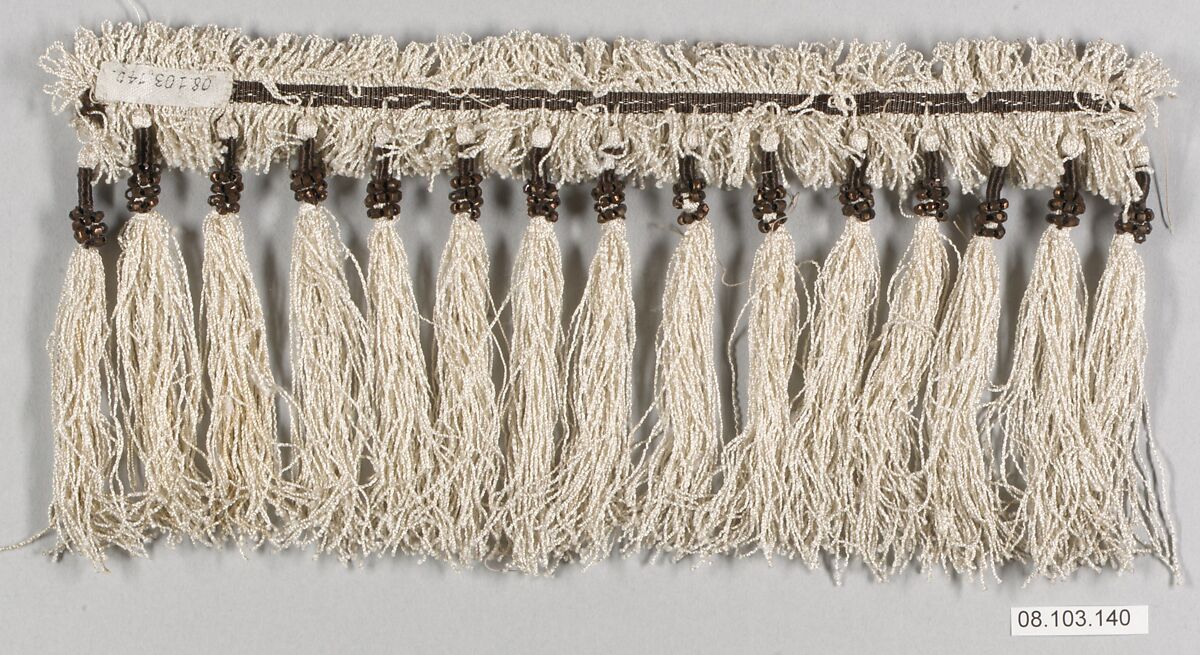 Fringe, Silk and beads, probably European 