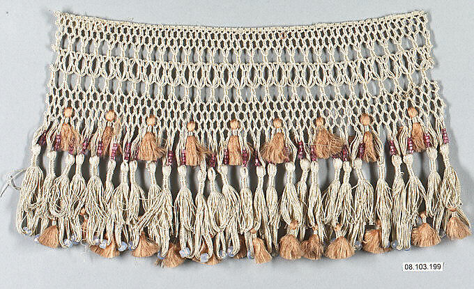 Fringe, Silk and beads, European 