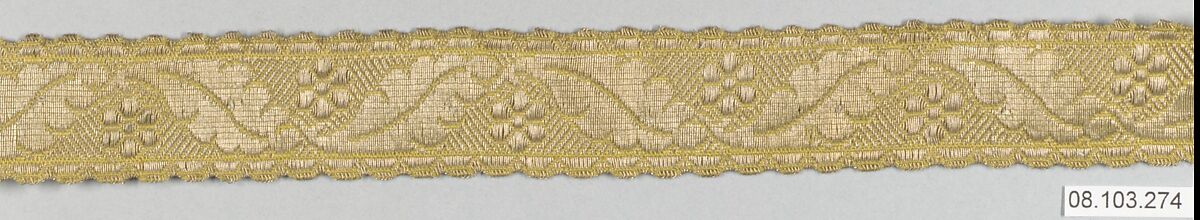 Galloon, Silk and metal thread, Unknown 