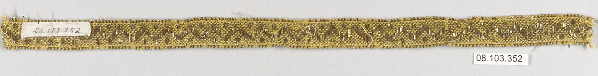 Galloon, Silk and metal thread, Unknown 