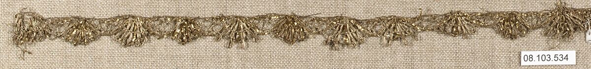 Piece, Metal thread, bobbin lace, French