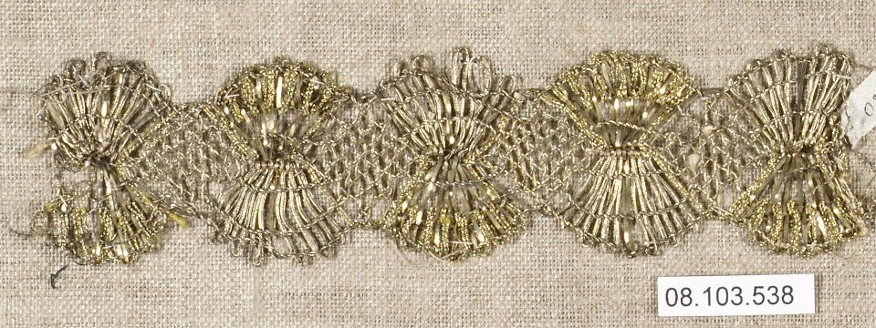 Piece, Gold, bobbin lace, French