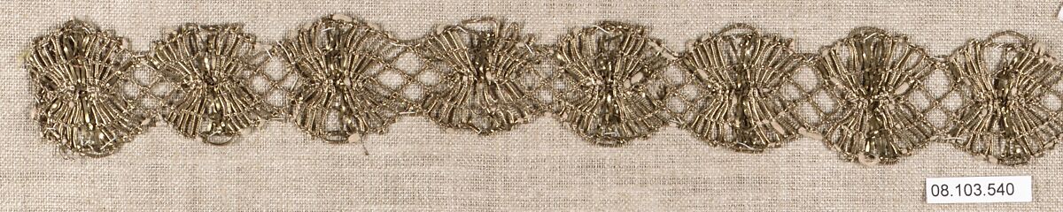 Piece, Gold, bobbin lace, French