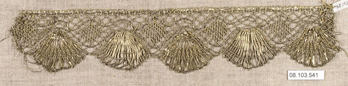 Piece, Gold, bobbin lace, French