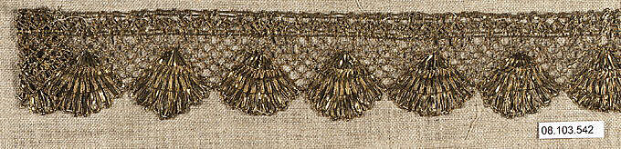 Piece, Gold, bobbin lace, French 
