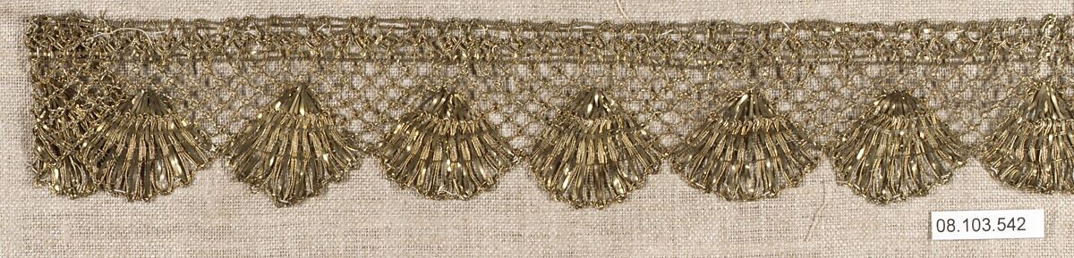 Piece, Gold, bobbin lace, French