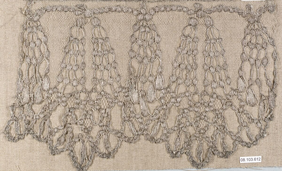 Piece, Bobbin lace, French or Italian