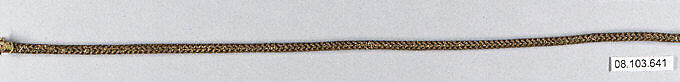 Cord, Metal thread, probably European 