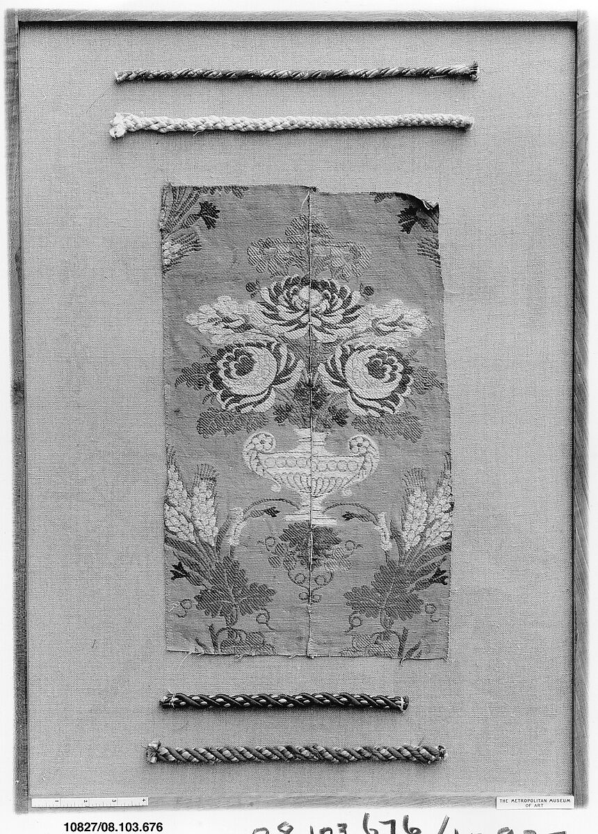 Fragment, Silk and metal thread, possibly Austrian 